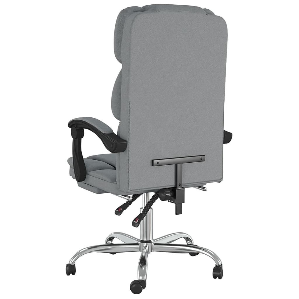 Silla de oficina Álamo reclinable altura regulable gris claro 112,5-122x63x56 cm