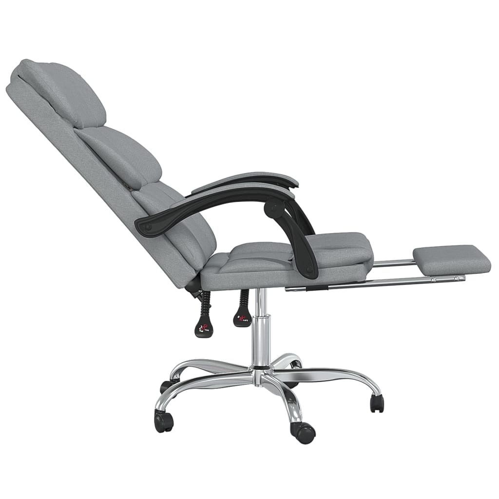 Silla de oficina Álamo reclinable altura regulable gris claro 112,5-122x63x56 cm