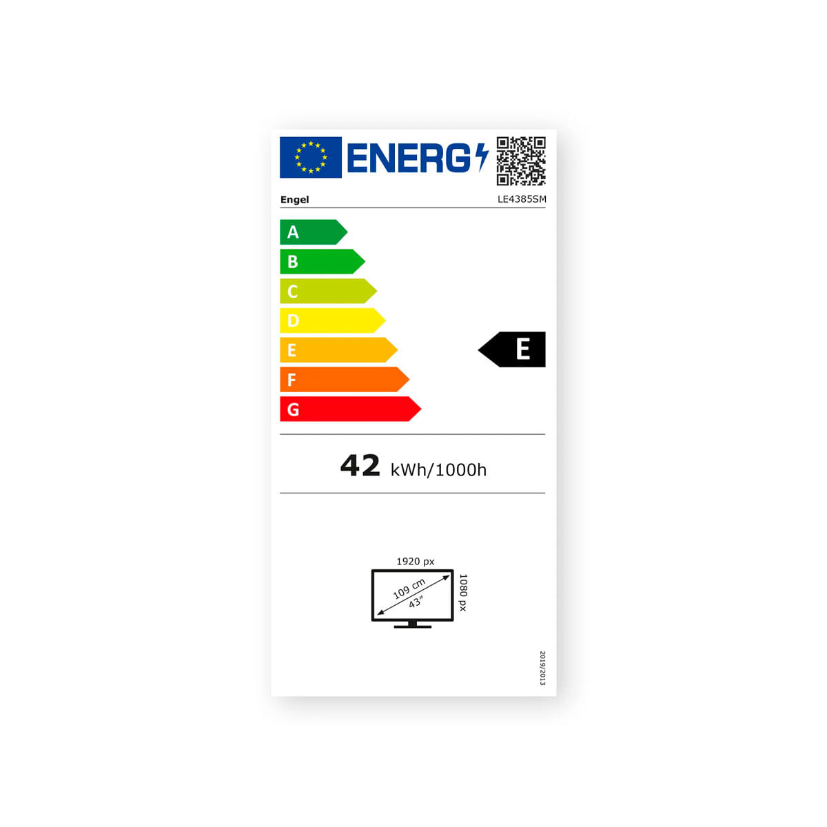 Televisor Smart TV Engel LE4385SM LED Full HD 43’’ VIDAA E negro eficiencia-energetica