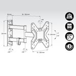 Soporte de TV Engel Lunix 3 AC0591E 17’’-43’’ orientable y extensible negro 6