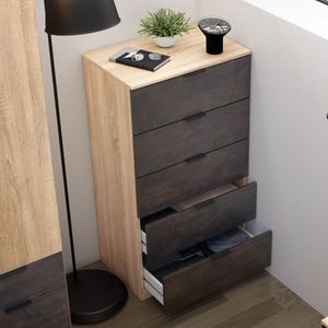 Cómoda Haya 5 cajones 110x60x40 cm