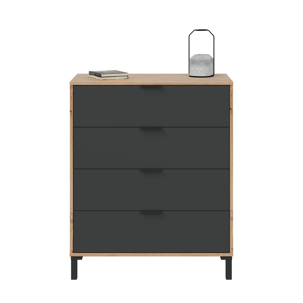 Comoda-Enzo-4-cajones-roble-grafito-94x775x40-cm