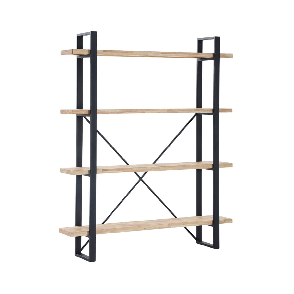 Estanteria-Plank-4-estantes-metal-roble-nordish-negro-180x150x30-cm