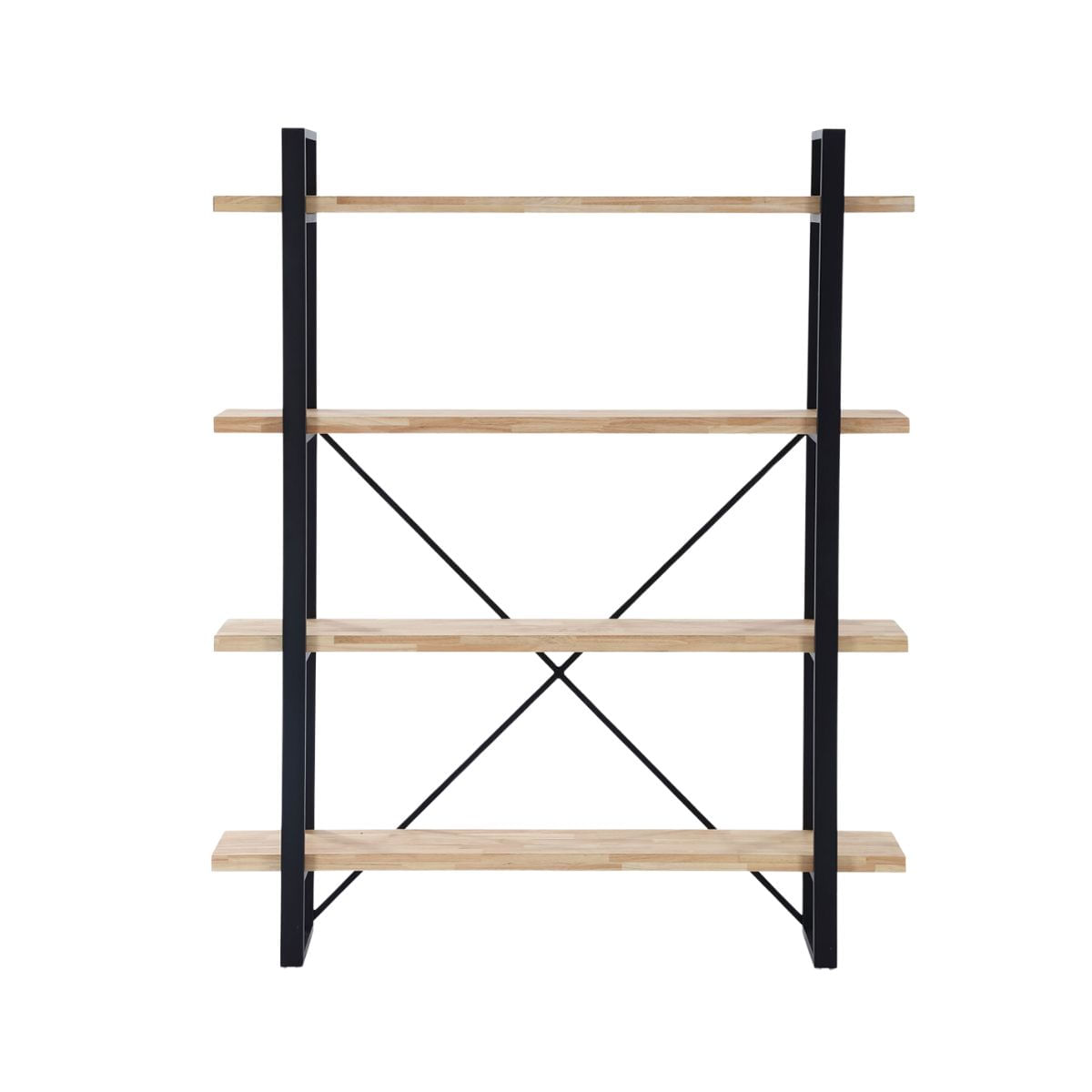 Estanteria-Plank-4-estantes-metal-roble-nordish-negro-180x150x30-cm
