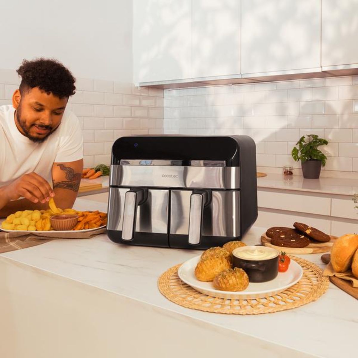 Freidora-de-aire-Cecotec-Cecofry-Advance-9000-inox-9L-2800W-8-programas-negro