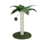 Rascador-para-gatos-diseño-palmera-con-bola-verde-Ø35x50-cm