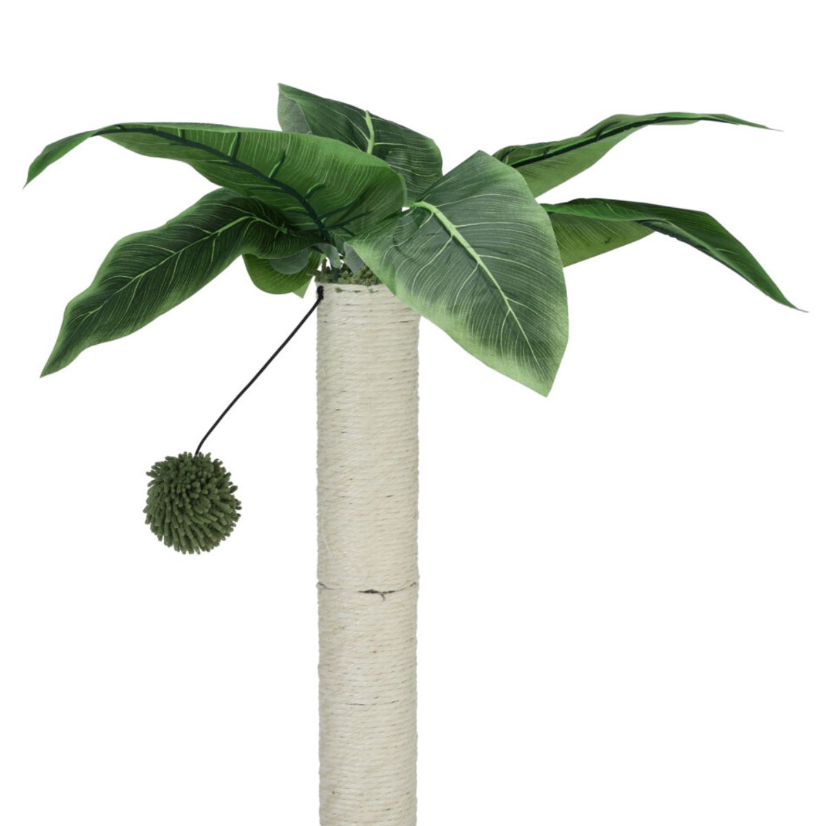 Rascador-para-gatos-diseño-palmera-con-bola-verde-Ø35x50-cm-detalle