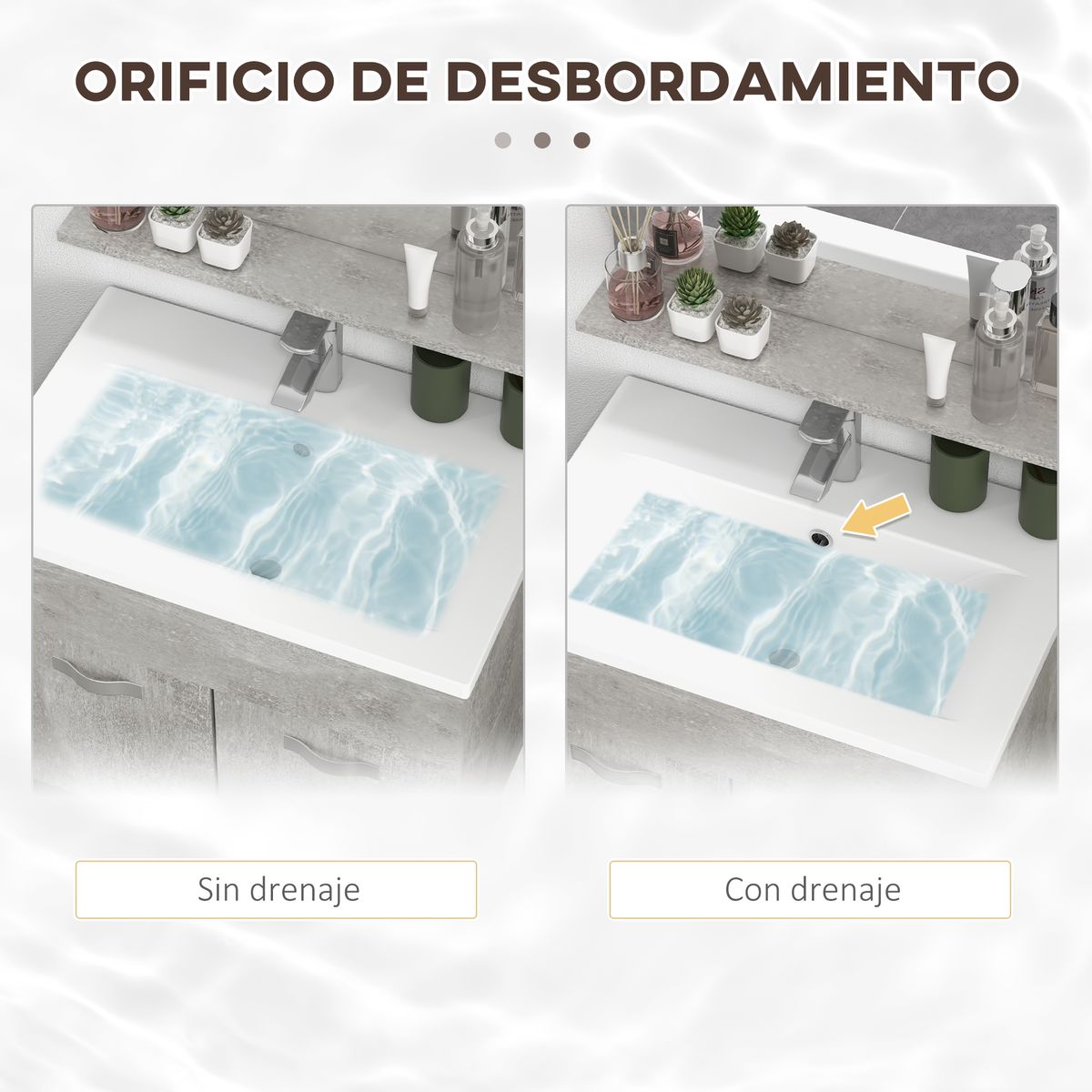 Conjunto de baño Bunn Kleankin espejo + columna + armario con lavabo gris