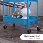 Carrito auxiliar Vejo Homcom 3 cestas azul oscuro 79x45x30,6 cm