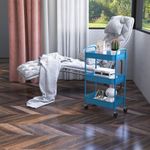 Carrito auxiliar Vejo Homcom 3 cestas azul oscuro 79x45x30,6 cm