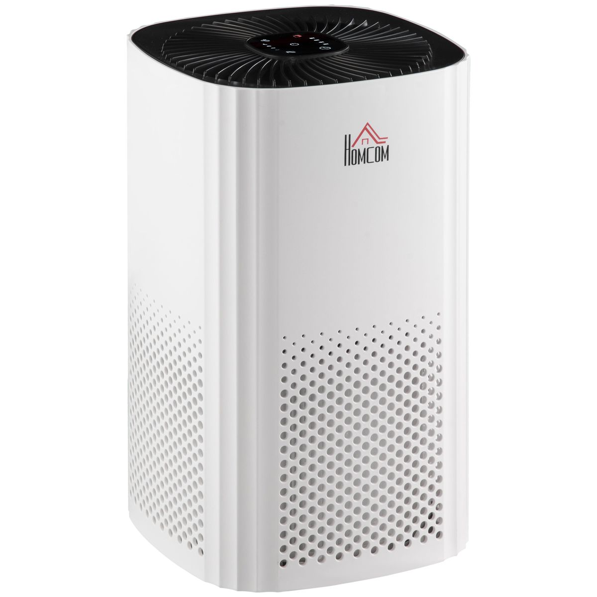 Purificador de aire Myka Homcom filtro HEPA 3 capas 24m² blanco 36x22,7x22,7 cm