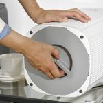 Purificador de aire Myka Homcom filtro HEPA 3 capas 24m² blanco 36x22,7x22,7 cm