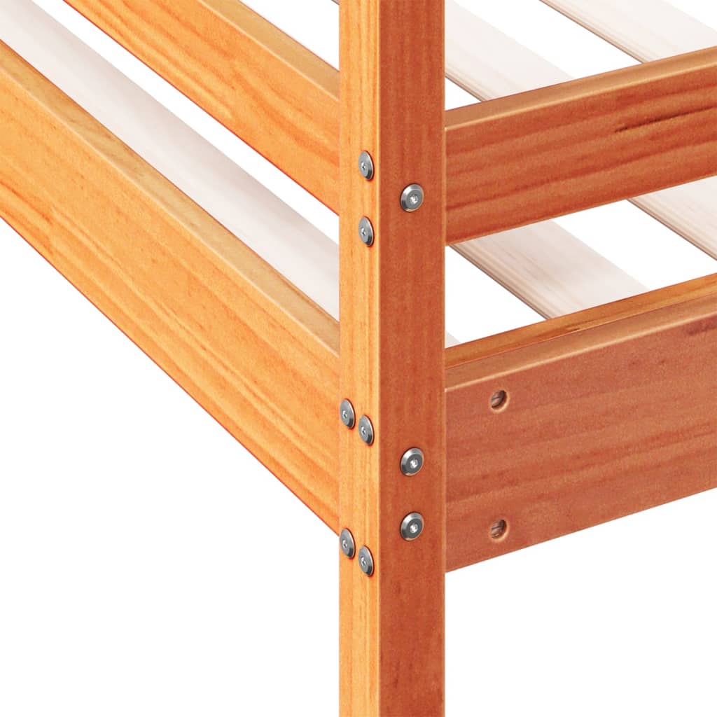 Litera Sorte 2 camas madera maciza marrón claro 80x200/140x200 cm