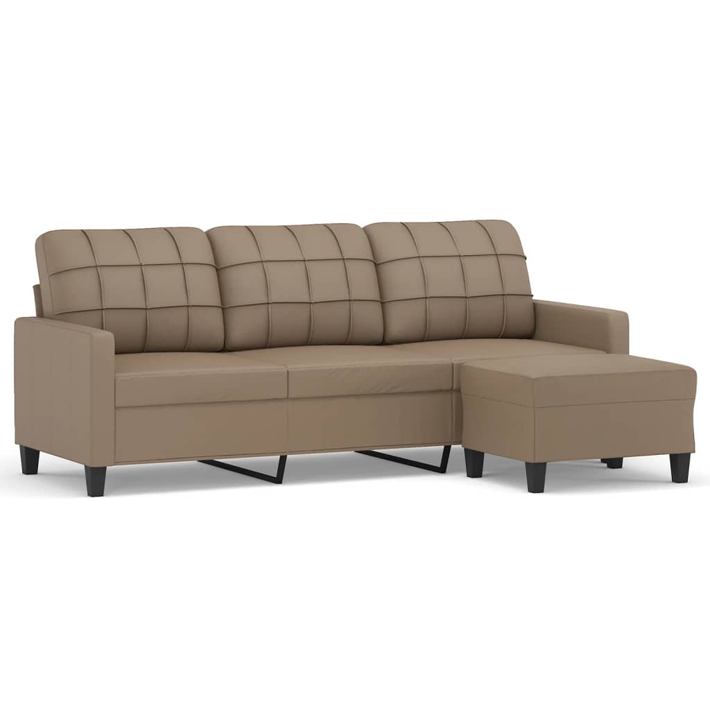 Sofá chaiselongue Géminis 3 plazas marrón 80x198x77 cm