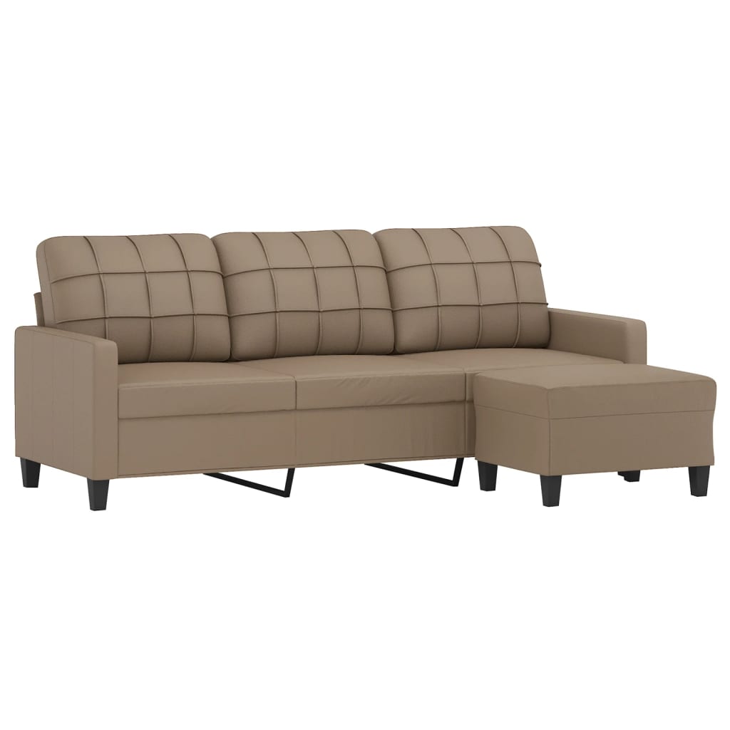 Sofá chaiselongue Géminis 3 plazas marrón 80x198x77 cm
