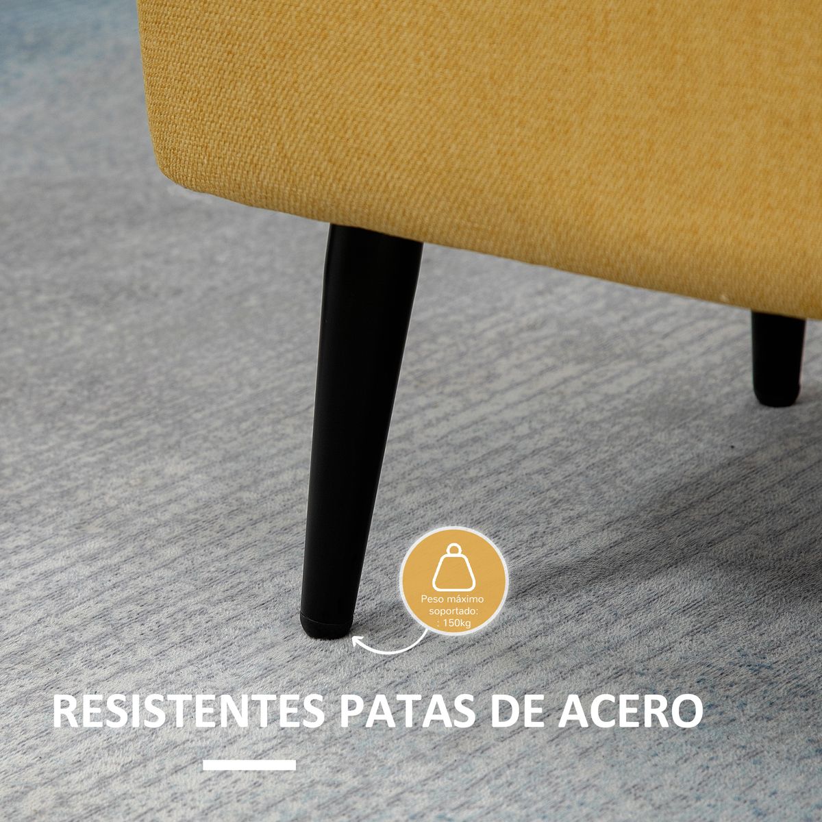 Banco de almacenaje Miller Homcom con tapa abatible amarillo 44,5x101x38,5 cm