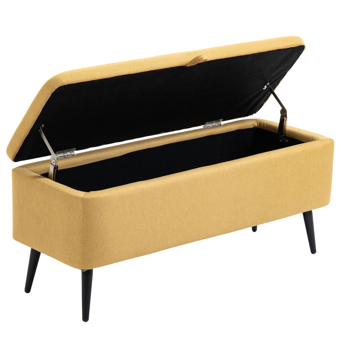Banco de almacenaje Miller Homcom con tapa abatible amarillo 44,5x101x38,5 cm