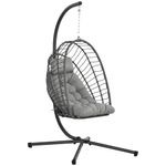 Silla colgante Passia Outsunny 2 cojines gris oscuro 194x100x131 cm