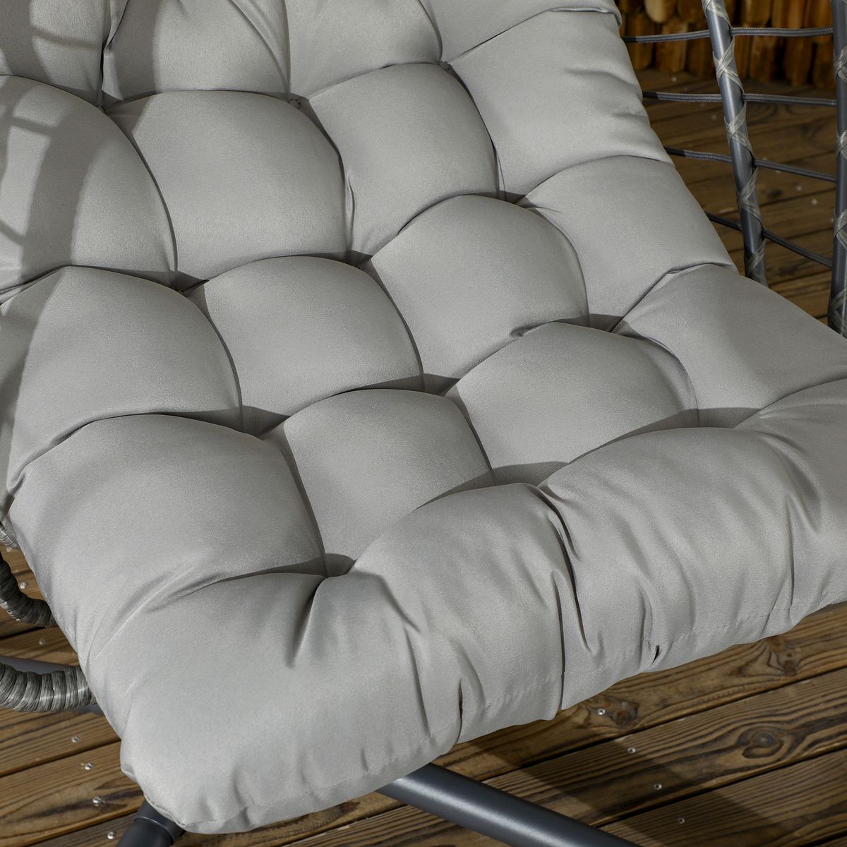Silla colgante Passia Outsunny 2 cojines gris oscuro 194x100x131 cm