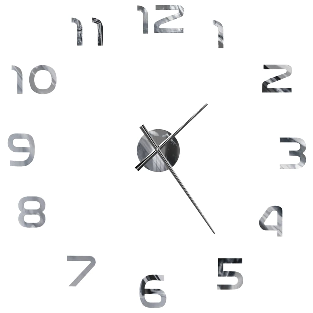 Reloj 3D de pared diseño XXL plata Ø100 cm