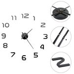 Reloj 3D de pared diseño XXL negro Ø100 cm