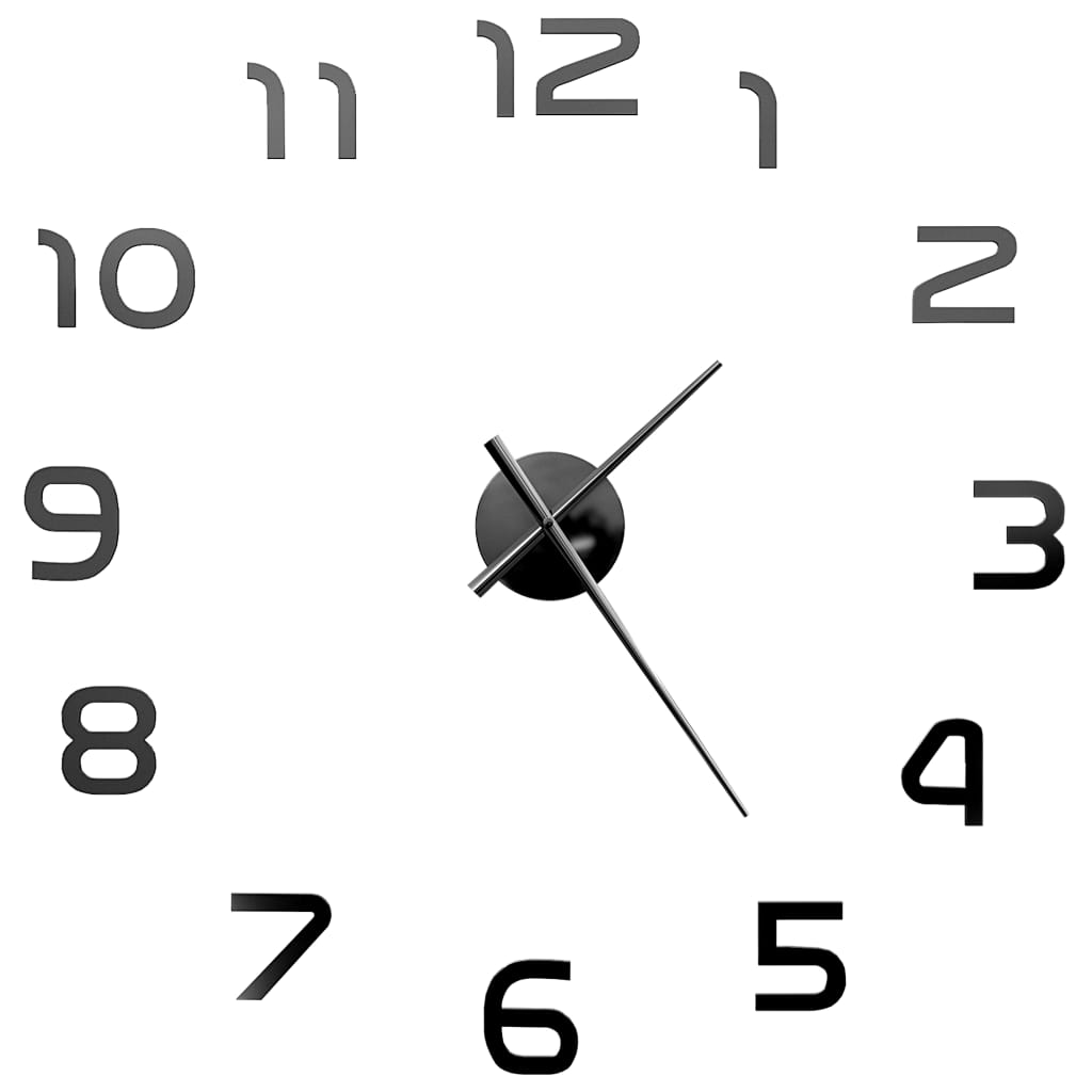 Reloj 3D de pared diseño XXL negro Ø100 cm