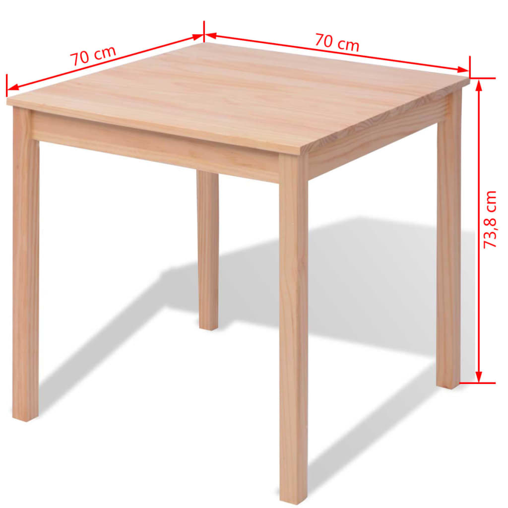 Conjunto de comedor Soho 2 sillas + mesa madera de pino natural