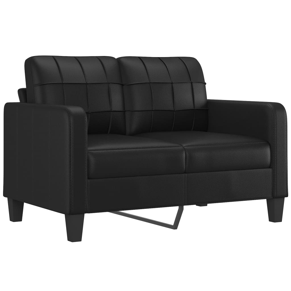 Conjunto de sofás sofá triple + sofá doble con cojines negro