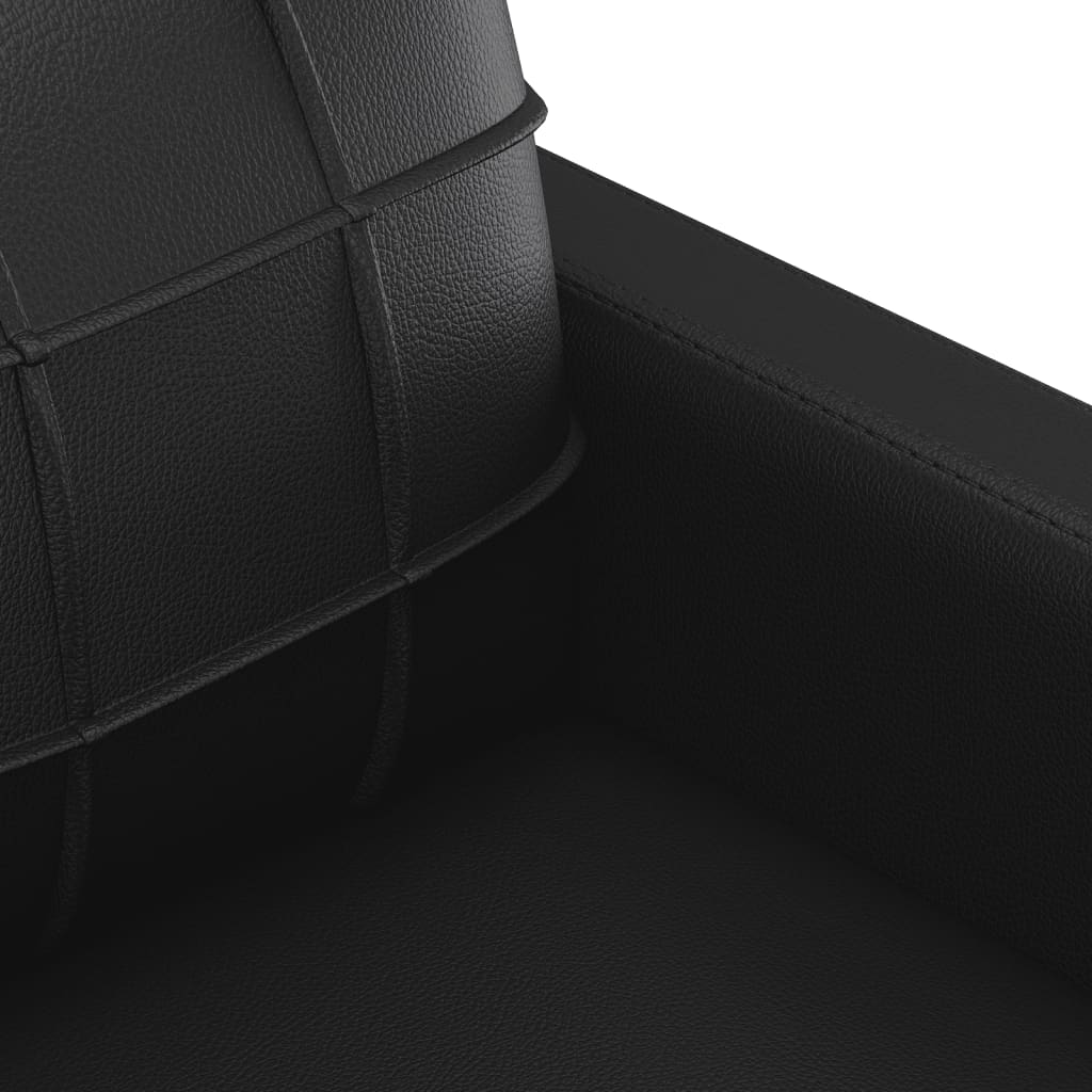 Conjunto de sofás sofá triple + sofá doble con cojines negro