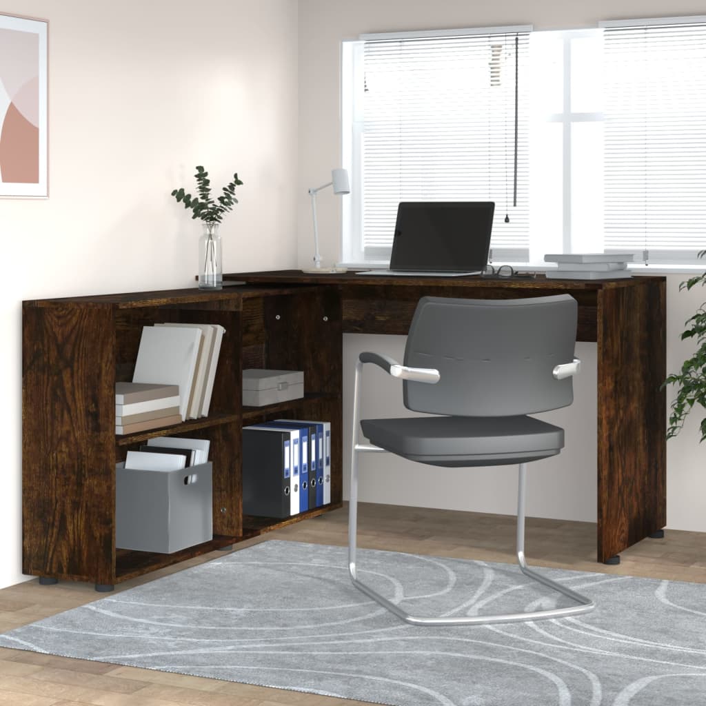Escritorio Greco 6 compartimentos diseño ajustable roble