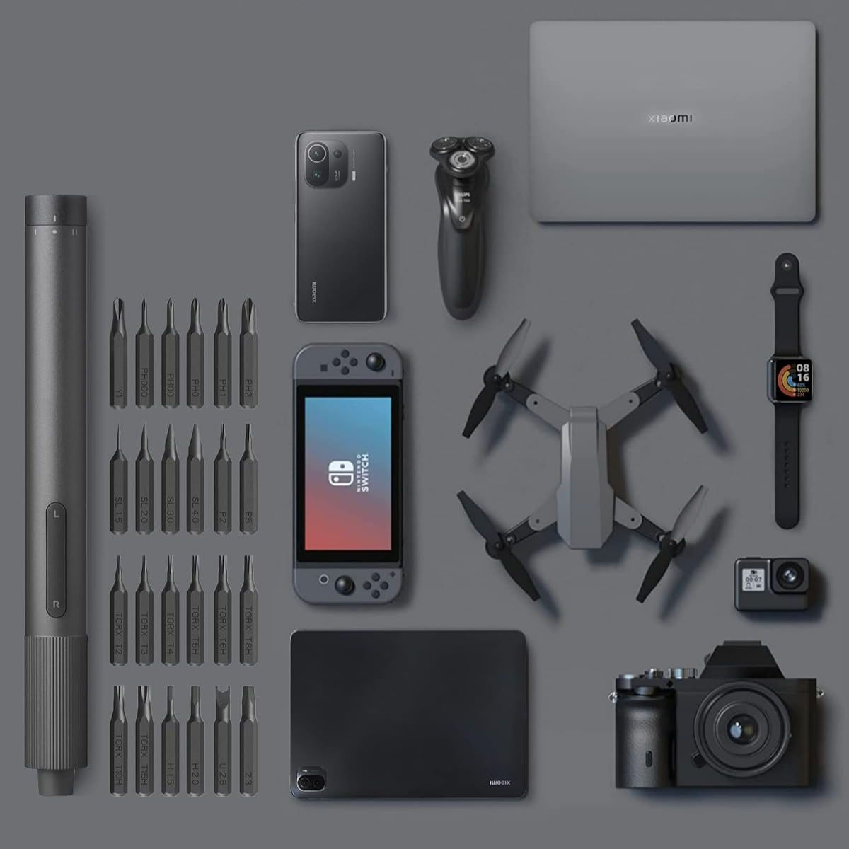 Destornillador-electrico-BHR5474GL-Xiaomi-con-24-puntas-negro-accesorios