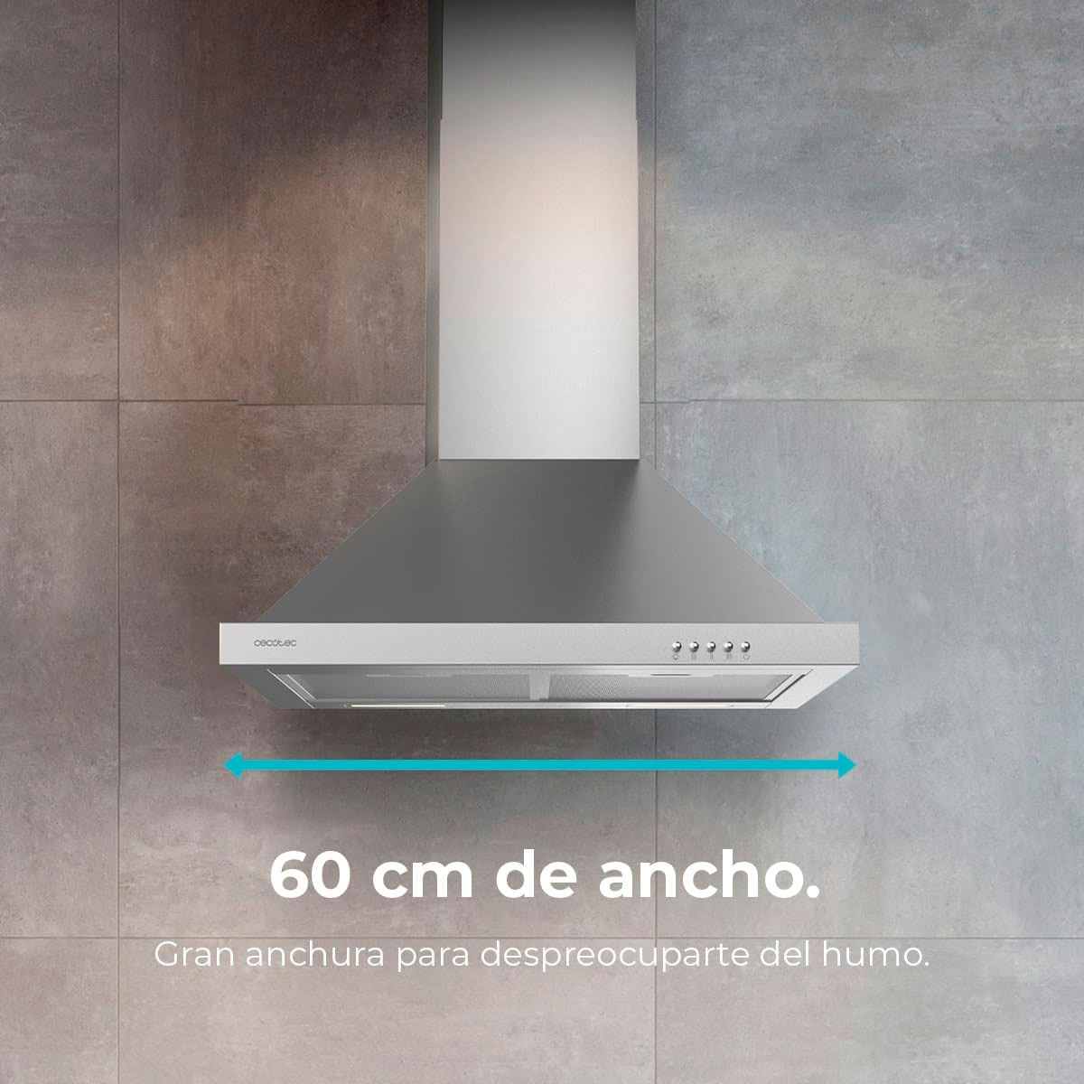Campana piramidal Cecotec Bolero Flux PM 606500 Inox A 165W inox 60 cm 2