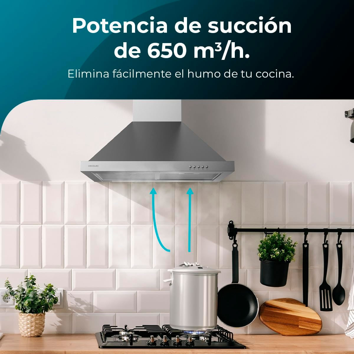 Campana piramidal Cecotec Bolero Flux PM 606500 Inox A 165W inox 60 cm 4