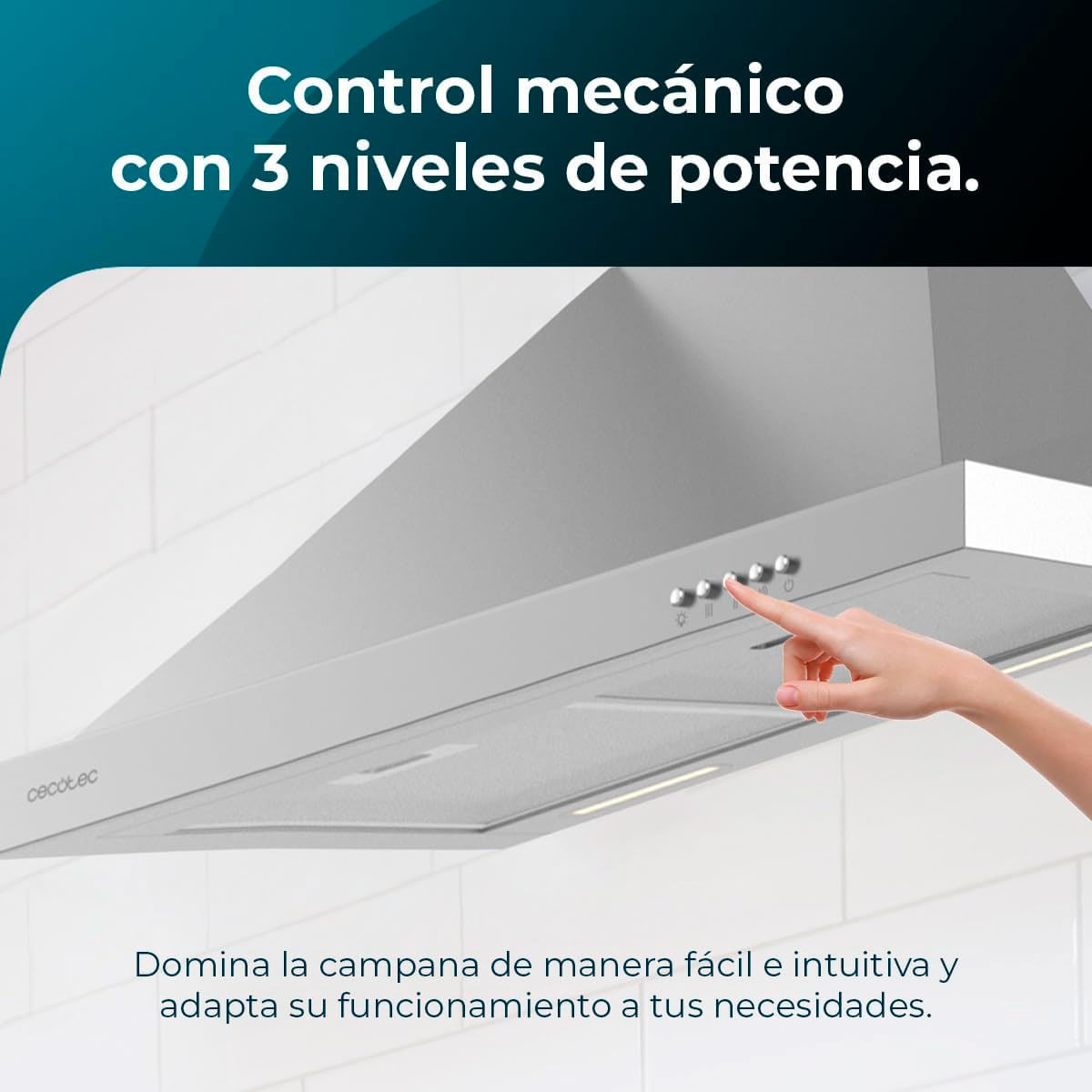 Campana piramidal Cecotec Bolero Flux PM 606500 Inox A 165W inox 60 cm 6