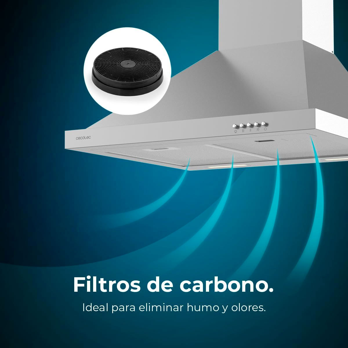 Campana piramidal Cecotec Bolero Flux PM 606500 Inox A 165W inox 60 cm 7