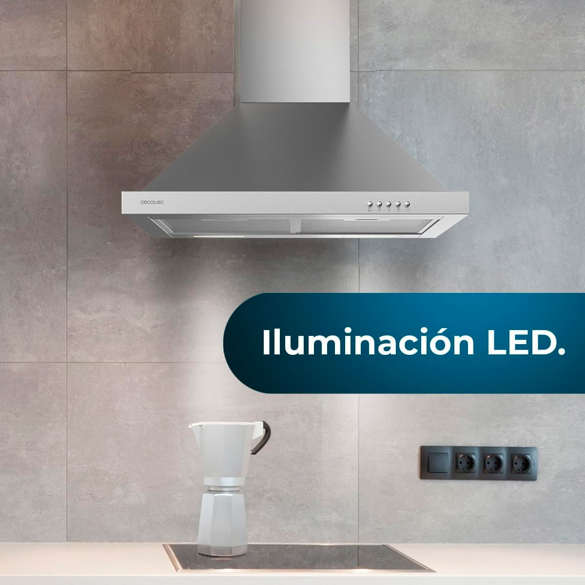 Campana piramidal Cecotec Bolero Flux PM 606500 Inox A 165W inox 60 cm 9