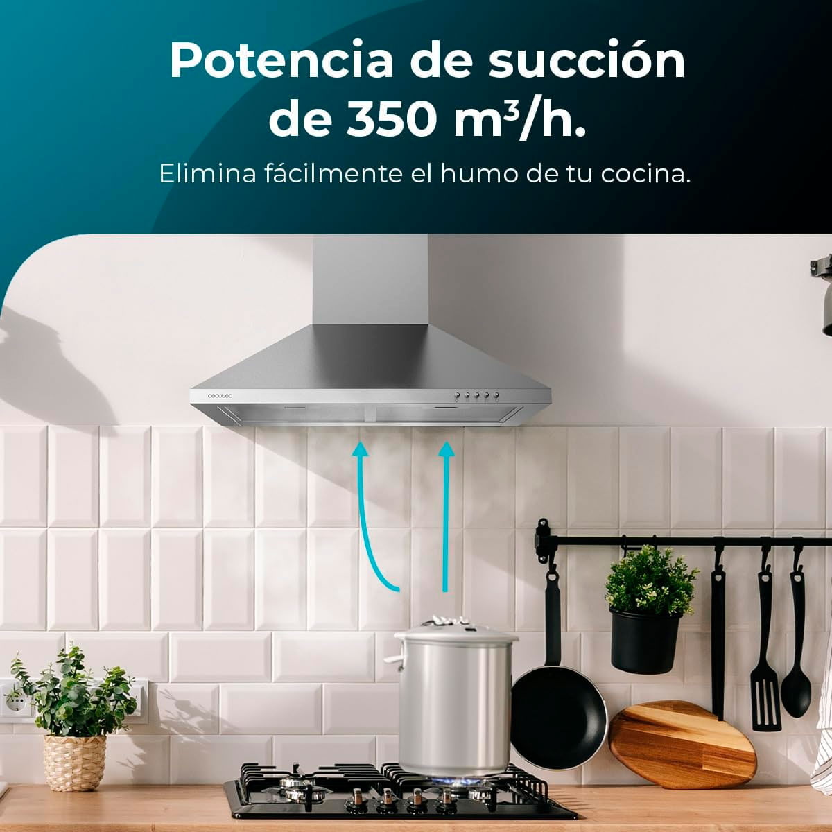 Campana piramidal Cecotec Bolero Flux PM 603500 Inox B 65W inox 60 cm 4