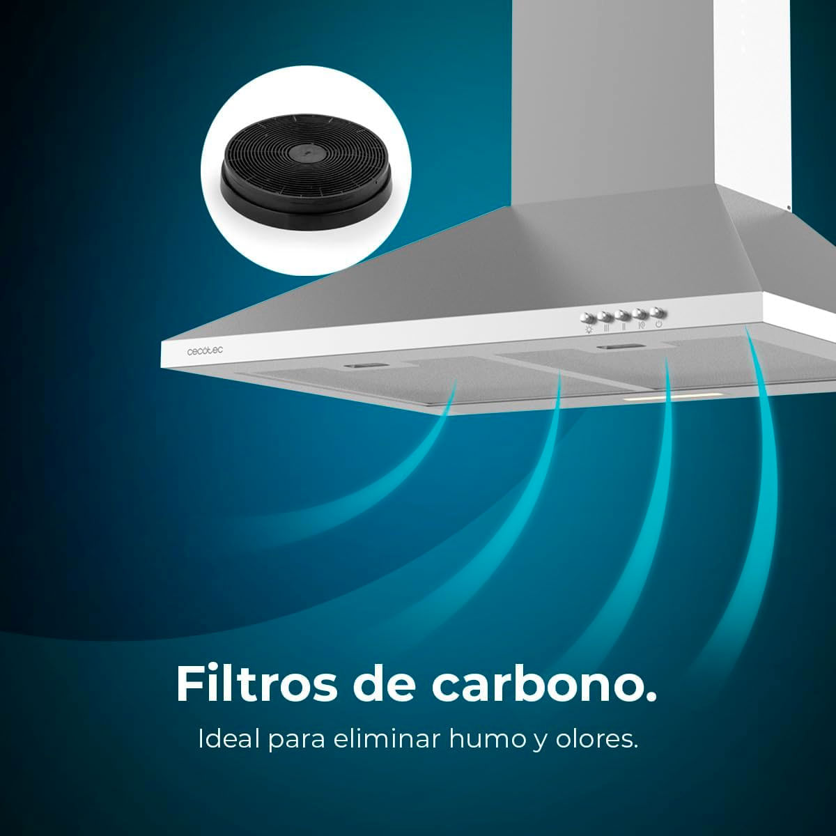 Campana piramidal Cecotec Bolero Flux PM 603500 Inox B 65W inox 60 cm 7