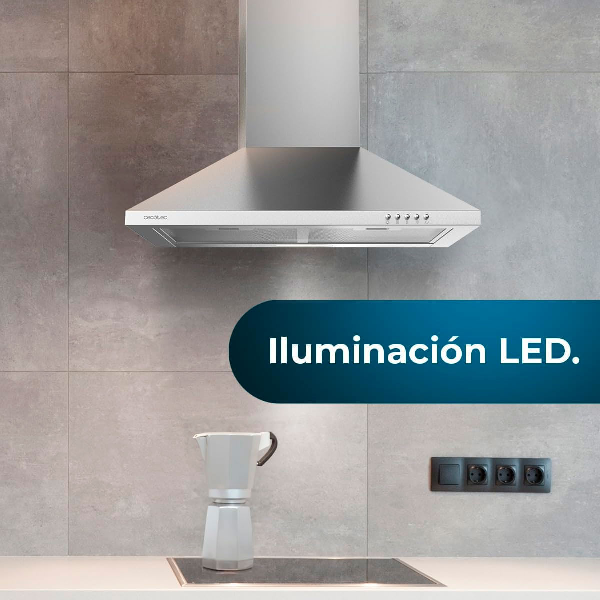 Campana piramidal Cecotec Bolero Flux PM 603500 Inox B 65W inox 60 cm 9
