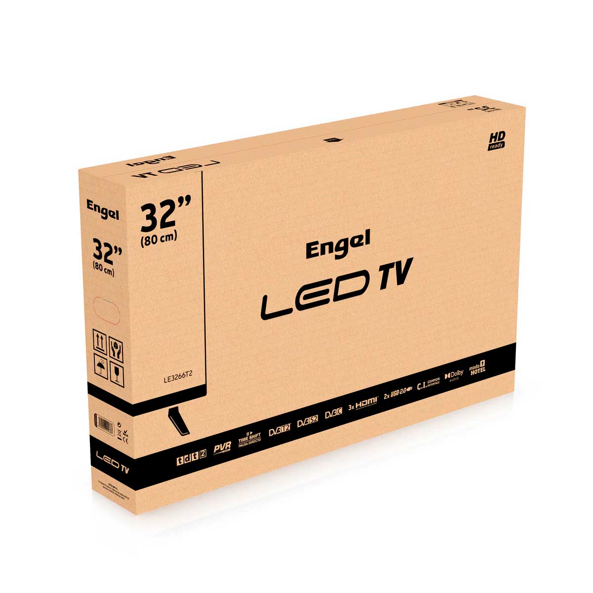 Televisor Engel LE 3266 T2 HD LED 32’’ modo Hotel E negro 6