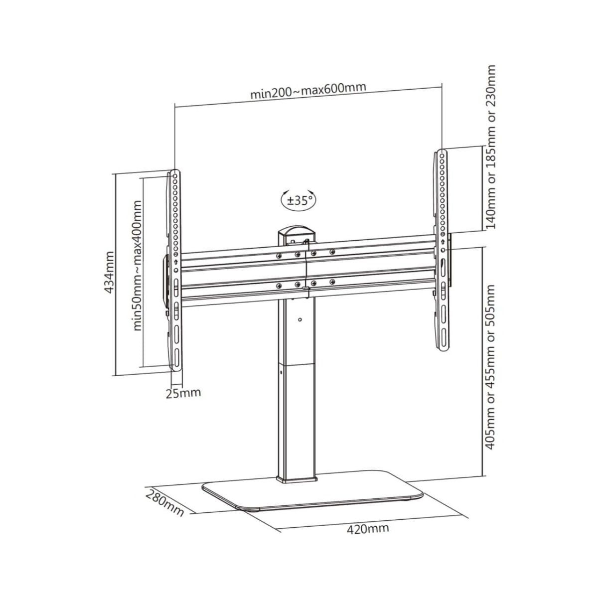 Soporte-de-mesa-para-TV-Aisens-Eco-DT70S-253-40kg-giratorio-37’’-70’’-negro-medidas