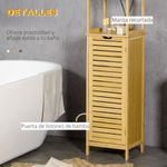 Estantería de baño Kaleh Kleankin 3 estantes + armario natural 173x34x30 cm