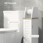 Mueble auxiliar Kleankin portarrollos con armario blanco 80x18x20 cm