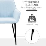 Pack de 2 sillas Elegance Homcom con reposabrazos azul 81x59,5x56,5 cm