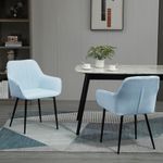 Pack de 2 sillas Elegance Homcom con reposabrazos azul 81x59,5x56,5 cm