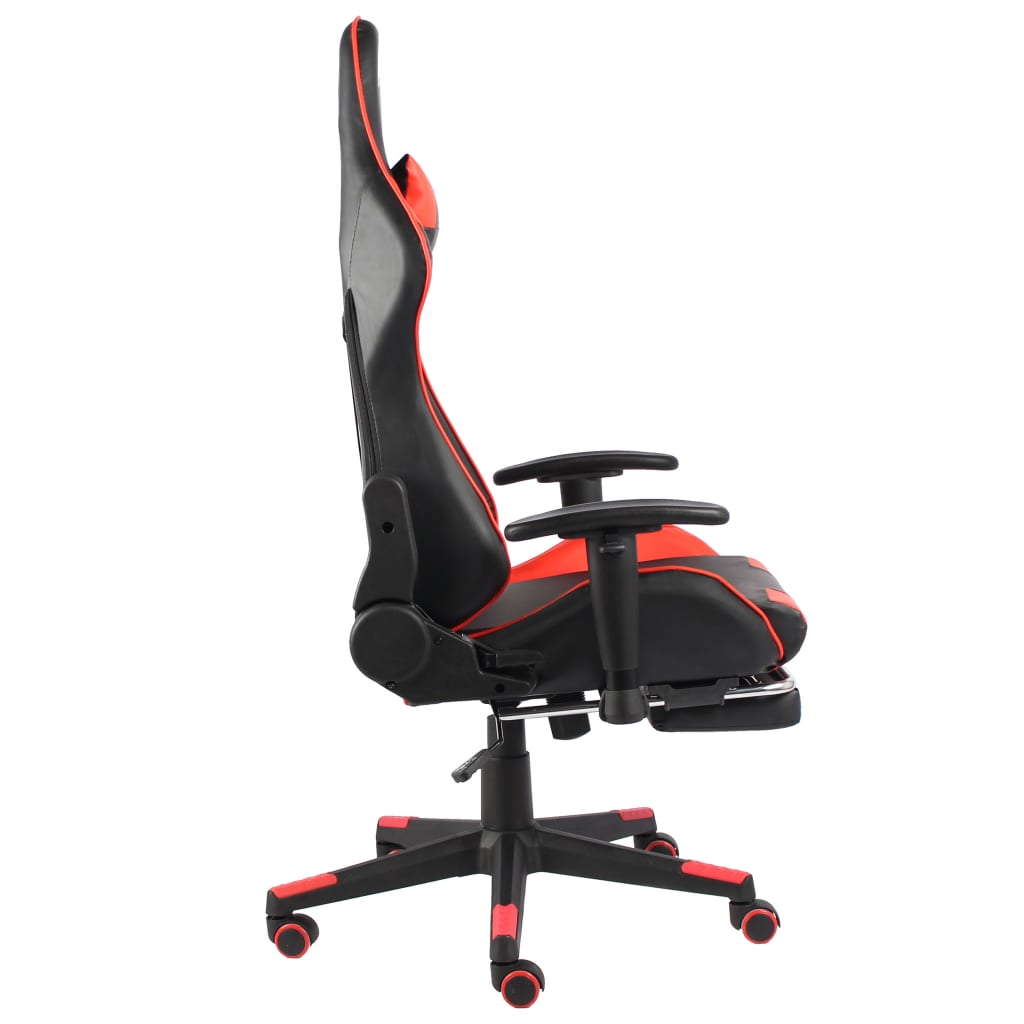 Silla gaming Elite altura ajustable con reposapiés rojo 123-133x68x69 cm