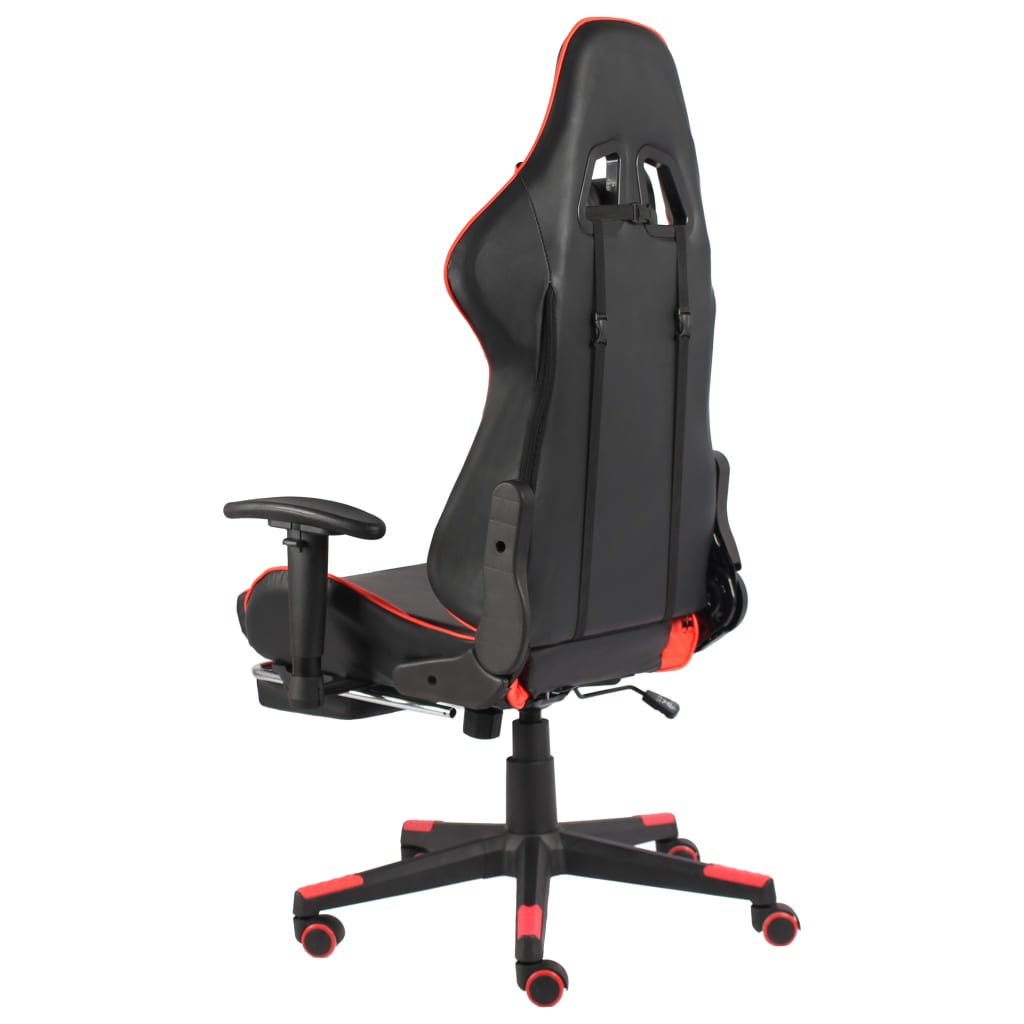 Silla gaming Elite altura ajustable con reposapiés rojo 123-133x68x69 cm