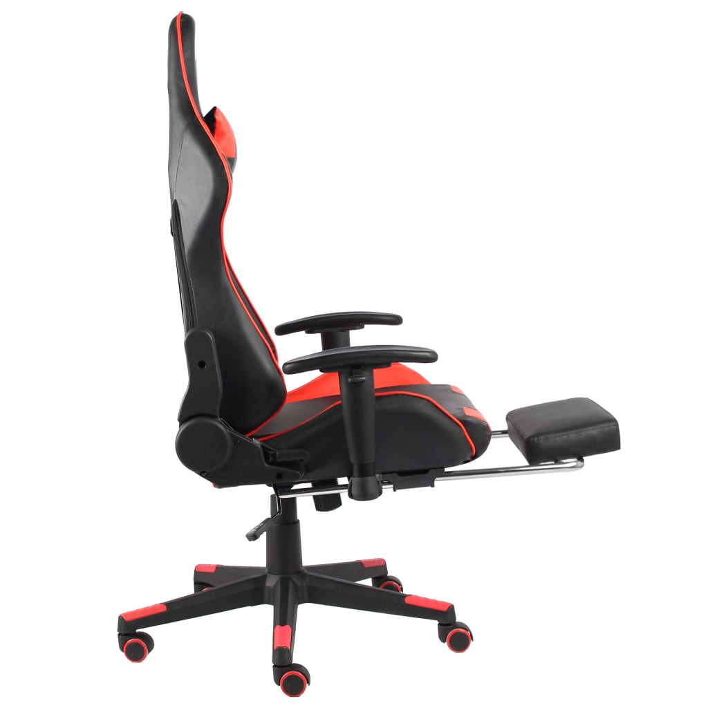 Silla gaming Elite altura ajustable con reposapiés rojo 123-133x68x69 cm
