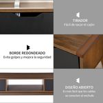 Mueble de TV Isseo Homcom 2 cajones + compartimentos abierto marrón/negro 46x122x39 cm