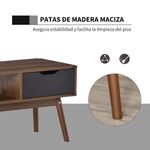 Mueble de TV Isseo Homcom 2 cajones + compartimentos abierto marrón/negro 46x122x39 cm